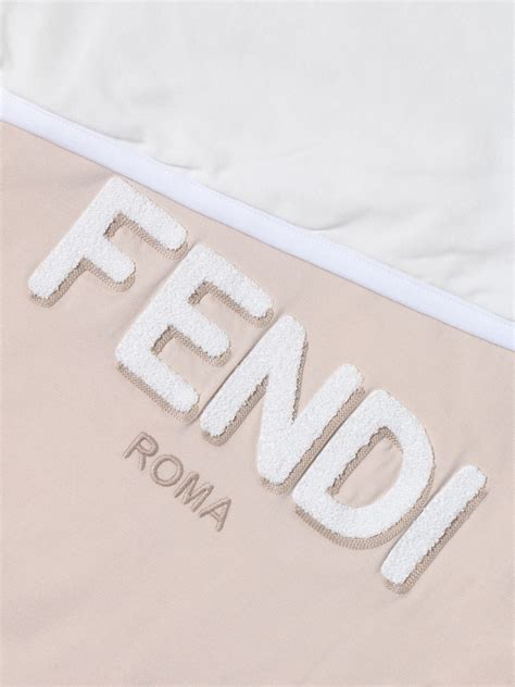 copertina fendi cotone|FENDI: Coperta Kids in cotone con logo ricamato .